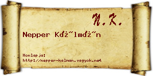 Nepper Kálmán névjegykártya